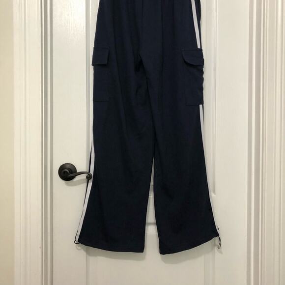 Commense Womens Side Panel Cargo Sweatpants Drawstring Long Pants Navy Large NWT - Picture 7 of 12